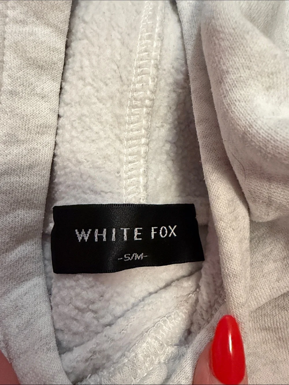 White Fox Boutique Cream Pullover Hoodie & Joggers Set with Pink Logos
